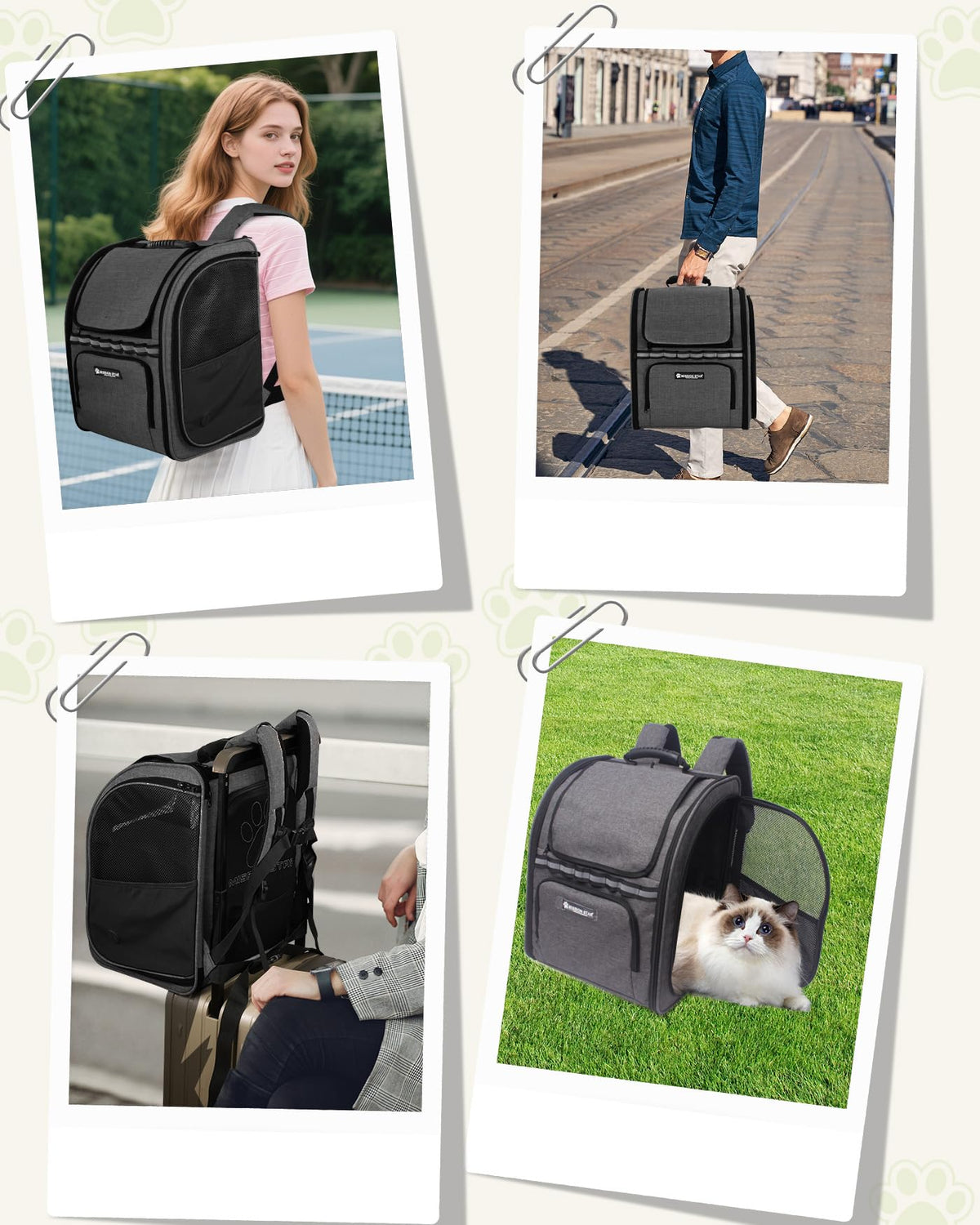 Dark Grey Breathable Mesh Cat Backpack Carrier P999649