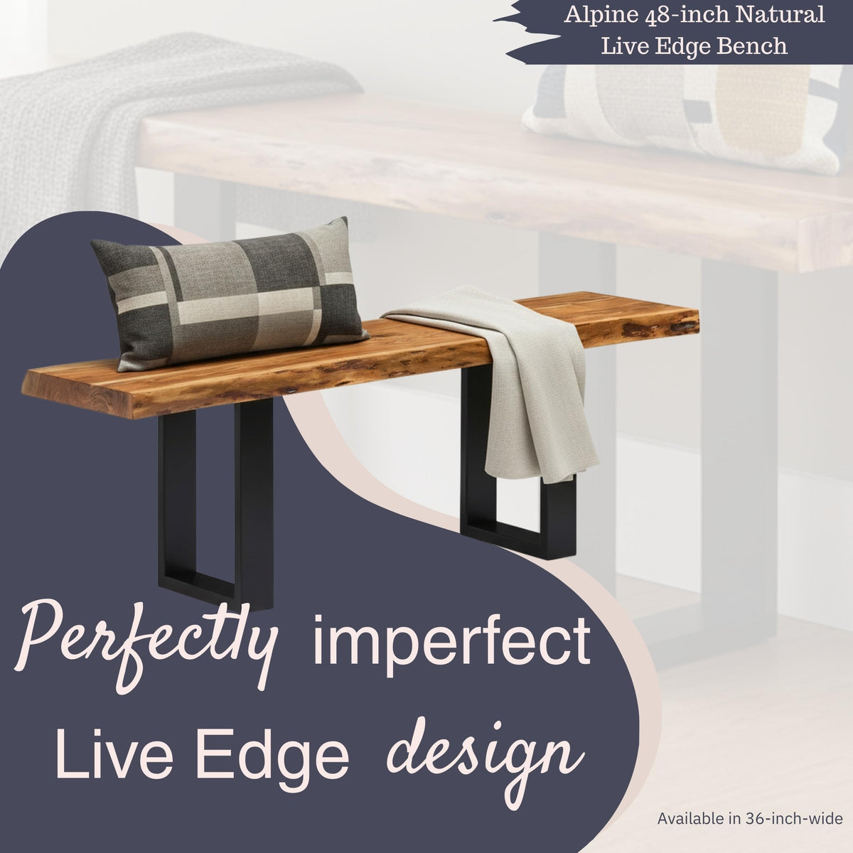 Solid Wood Entryway Bench K969