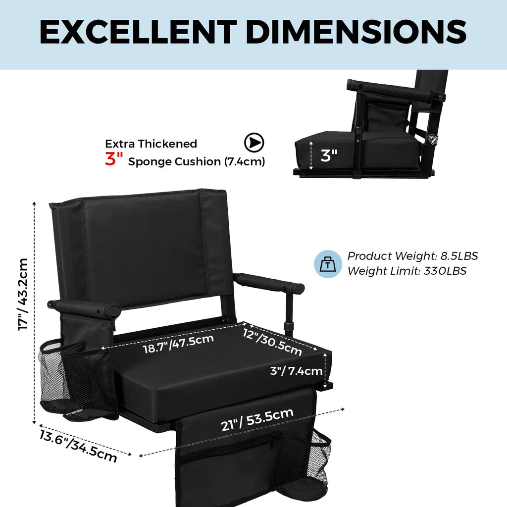Bleacher Chair with Back & Cushion A234582