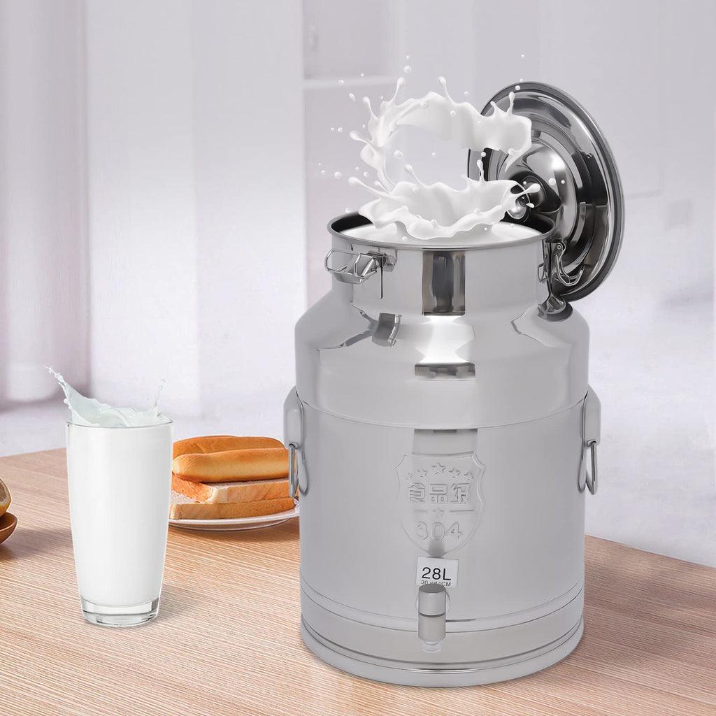 28L Stainless Steel Milk Can with Faucet & Lid A929207