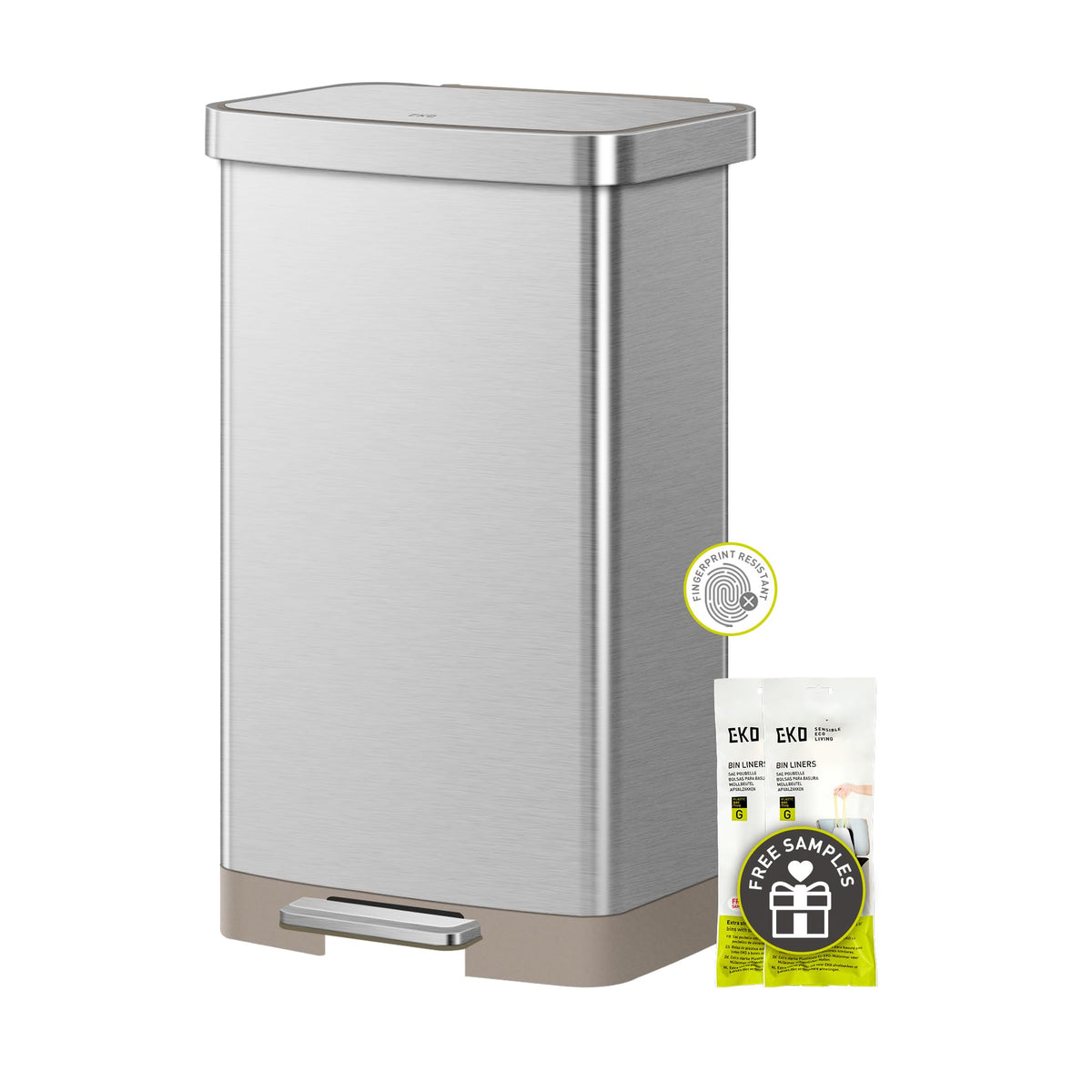Matte Stainless 75 Liter 20 Gallon Step Trash Can E6510