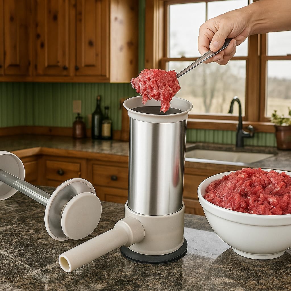 2.2-Pound Vertical Sausage Stuffer with 4 Nozzles W9427
