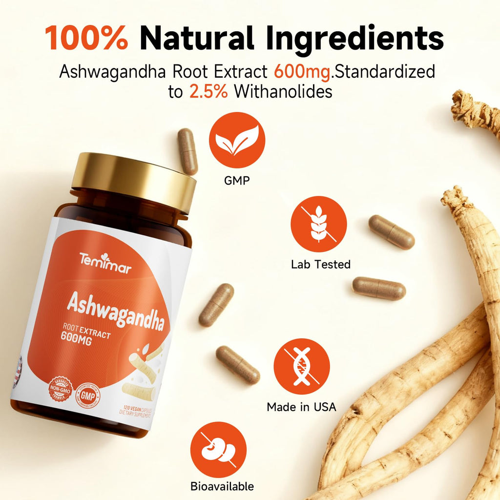 Ashwagandha Root Extract 600mg 120 Capsules J274758