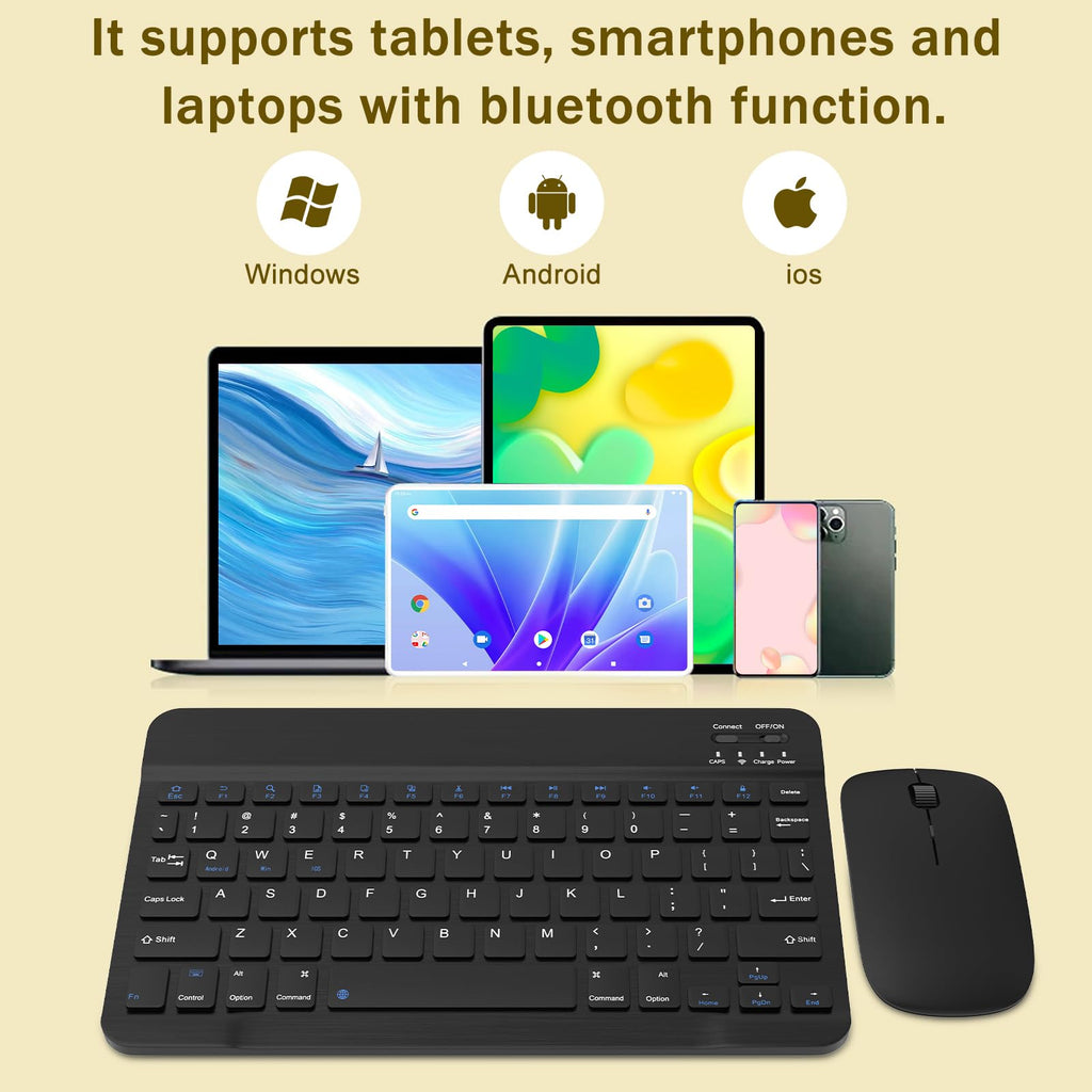 Black Rechargeable Bluetooth Keyboard and Mouse Combo Z674