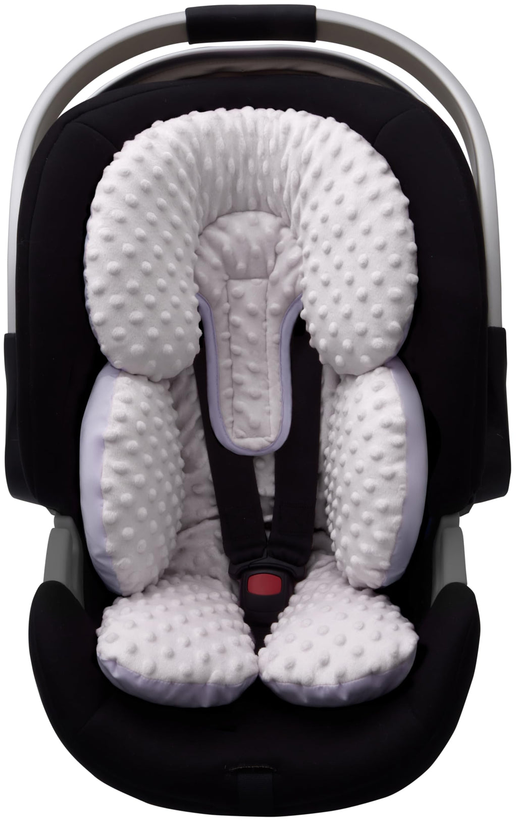 Infant Car Seat Head Neck Body Support, Ultra-Soft Minky Microfiber, 2-in-1 Reversible, Gray Q67539