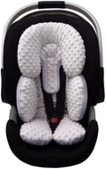 Infant Car Seat Head Neck Body Support, Ultra-Soft Minky Microfiber, 2-in-1 Reversible, Gray Q67539