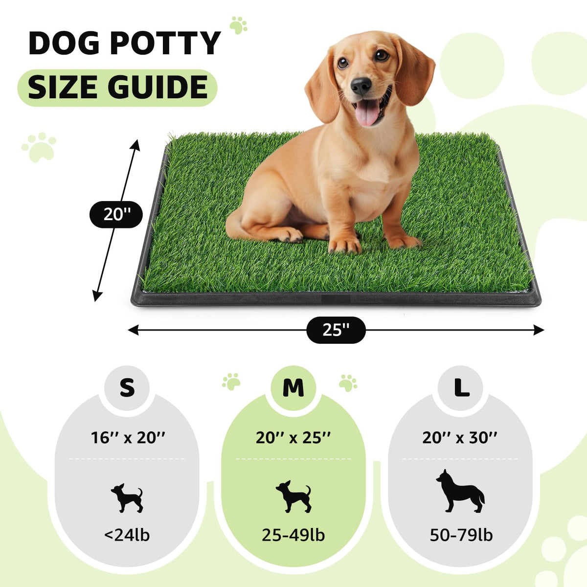 Dog Grass Pad with Tray 20.1x25.1in D786