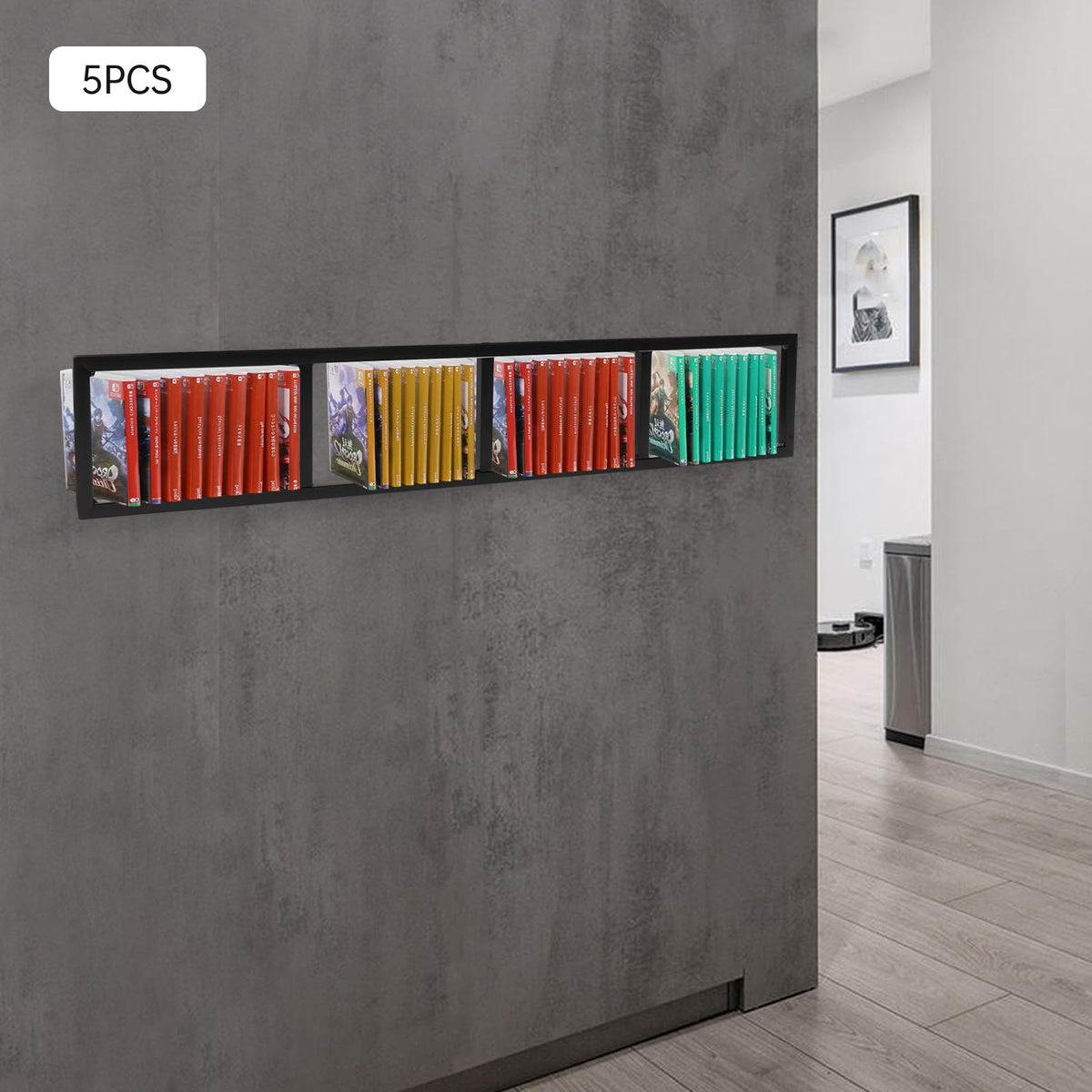 Black 5Pcs CD Racks J7722