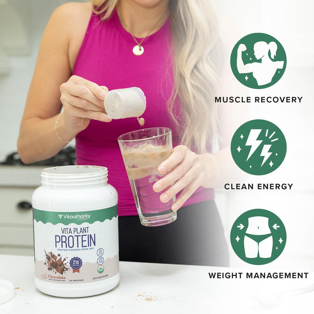 Plant Based Vegan Protein Powder with BCAAs & MCTs, Vanilla, 30 Servings K252