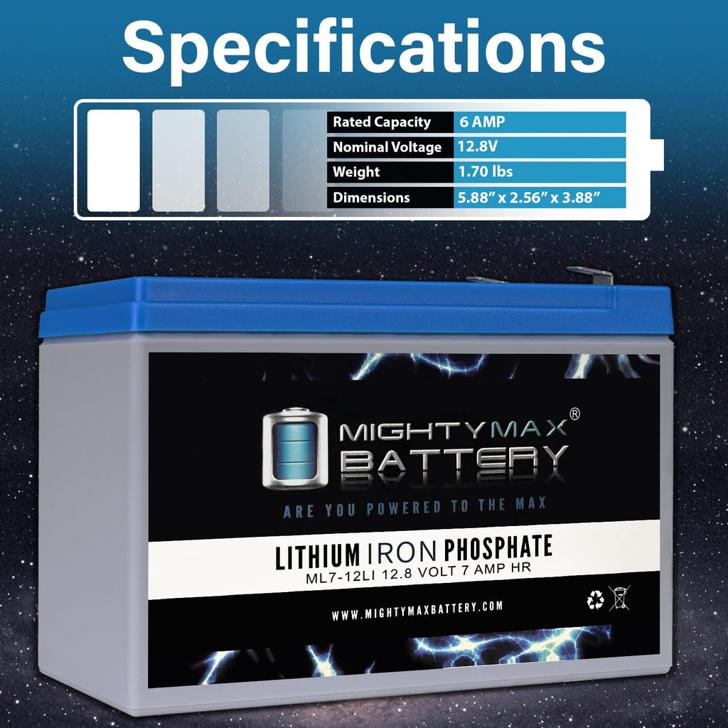12V 7AH Lithium Replacement Battery 4 Pack Y798