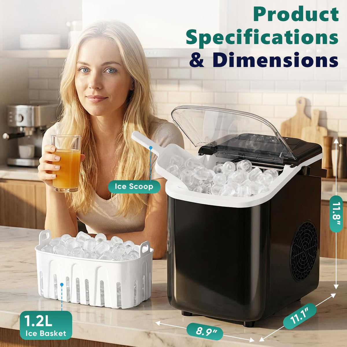 Countertop Ice Maker with Self-Cleaning M25575