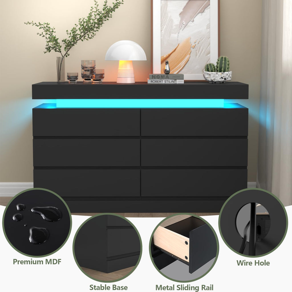 6 Drawer Dresser with Power Outlet S1137