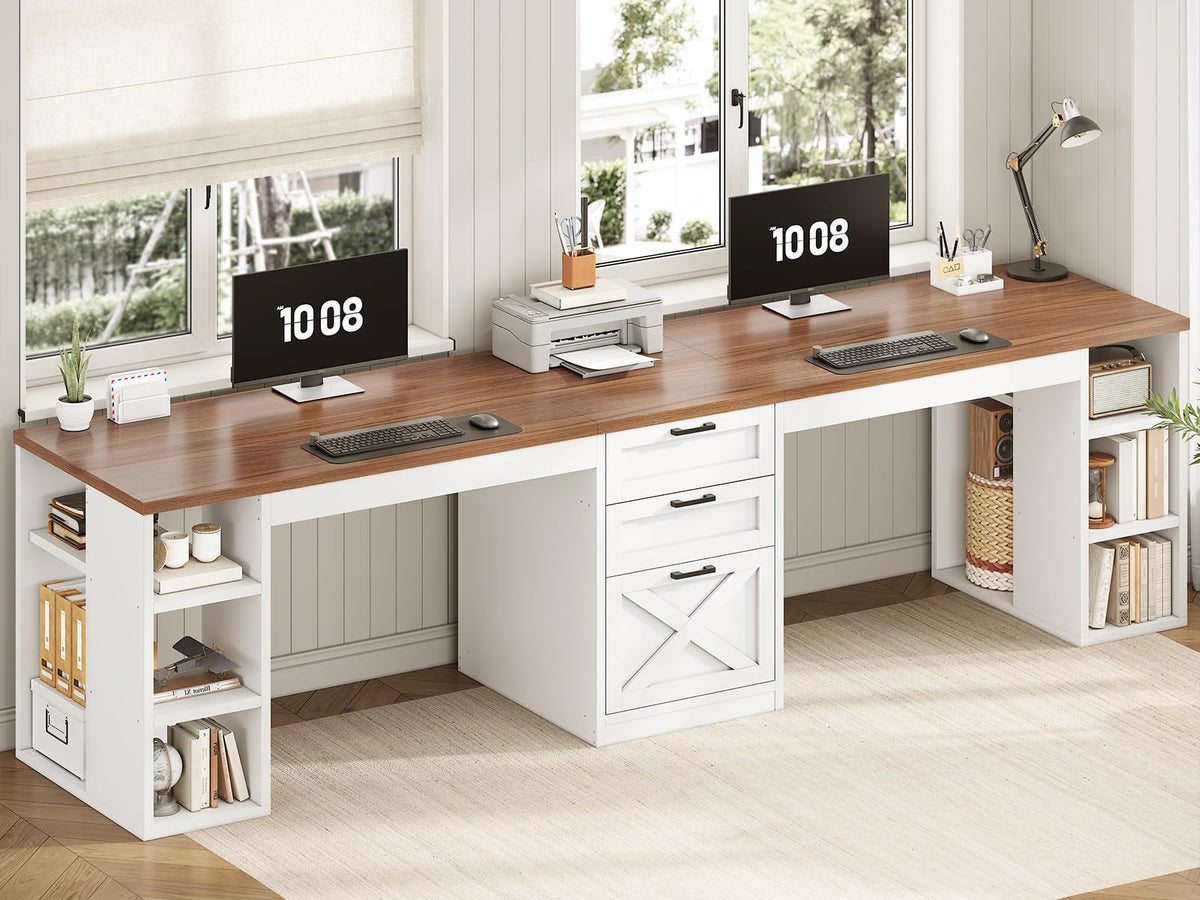 96.5" 2 Person Computer Desk with Storage Drawers G552157