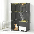 3-Tier Cat Cage with Litter Box, Hammock & Ladders H419