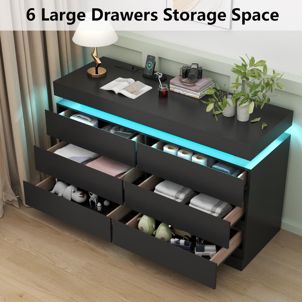 6 Drawer Dresser with Power Outlet S1137