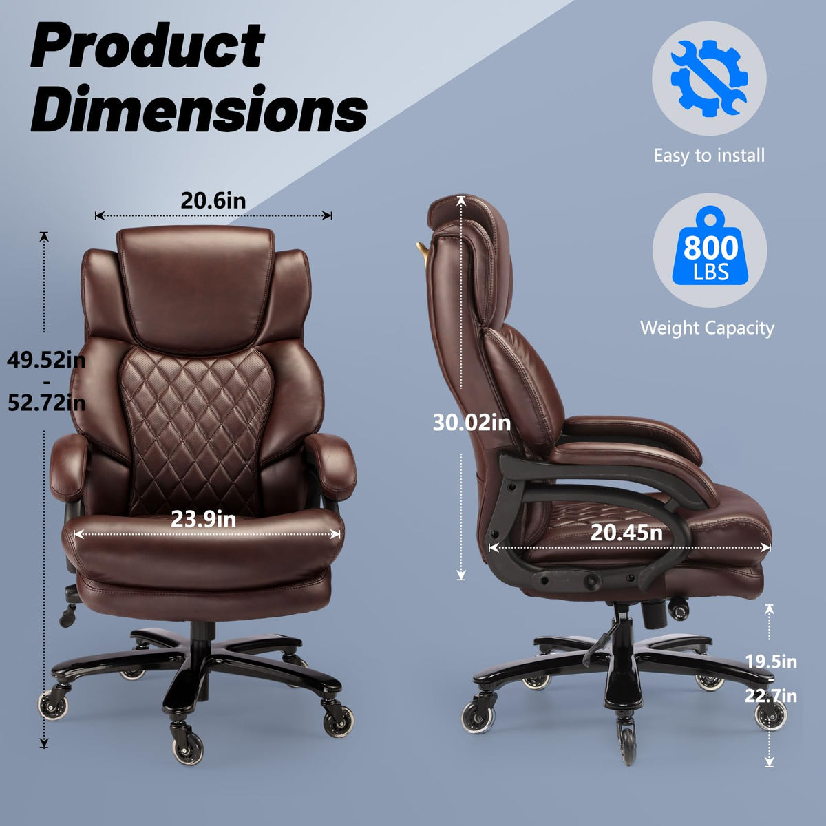 Big and Tall Office Chair with Adjustable Headrest E55746