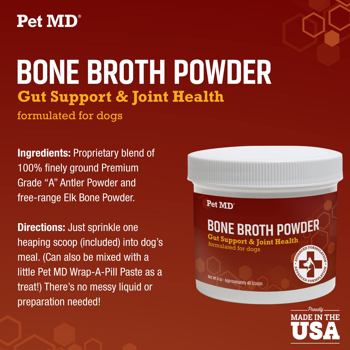 Bone Broth Powder Supplement & Peanut Butter Flavor Pill Paste R79503