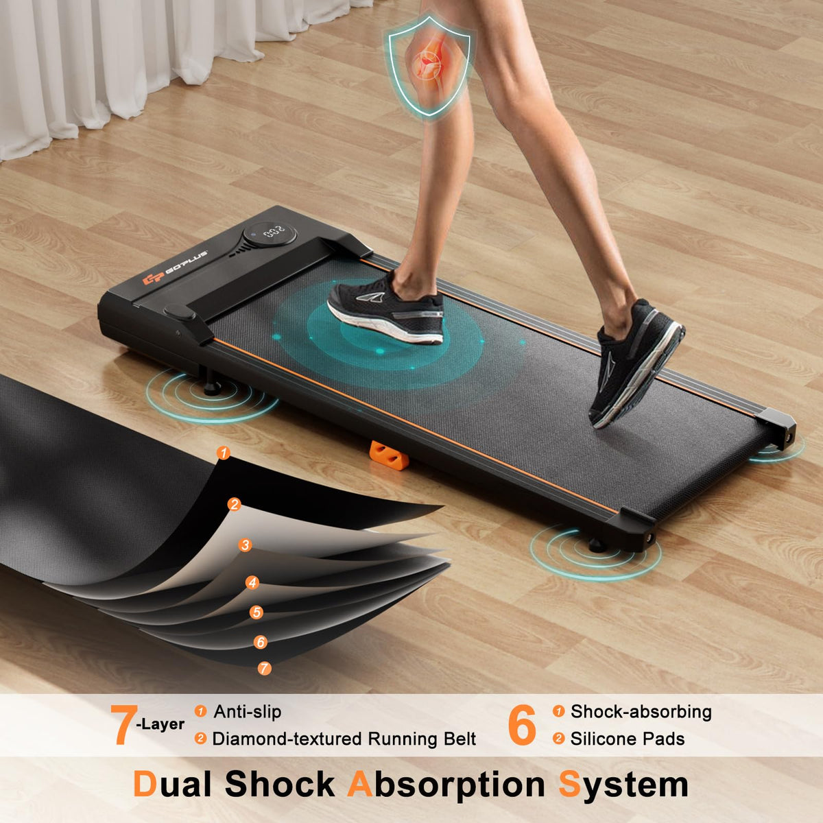 340 LBS Capacity Under Desk Treadmill with Remote Control Q5180