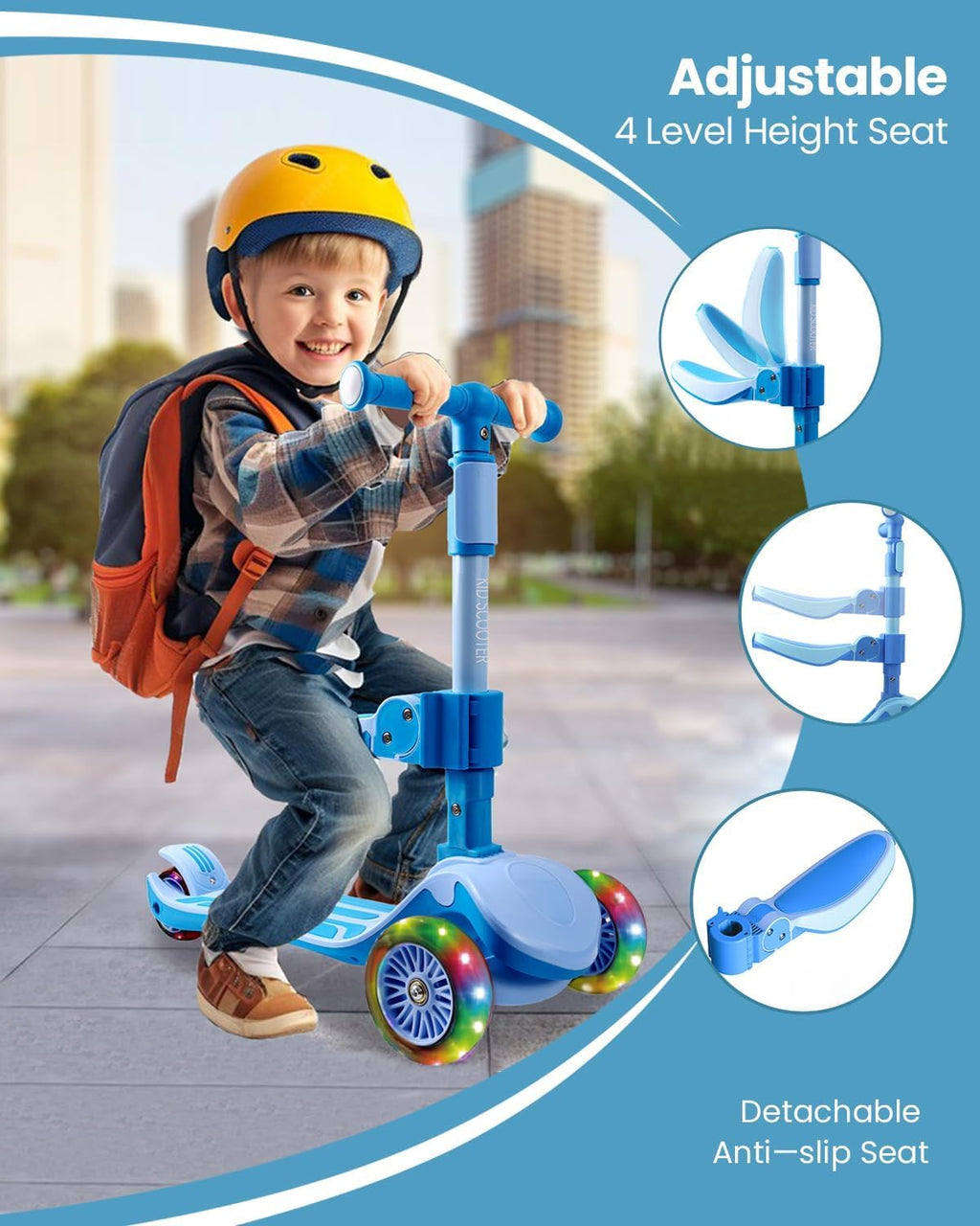 3 Wheel Foldable Kids Scooter with Seat B6657