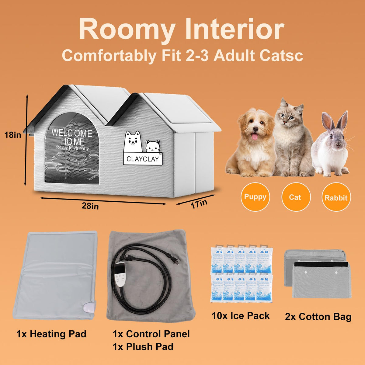 Heated Waterproof Insulated Outdoor Cat House O12081
