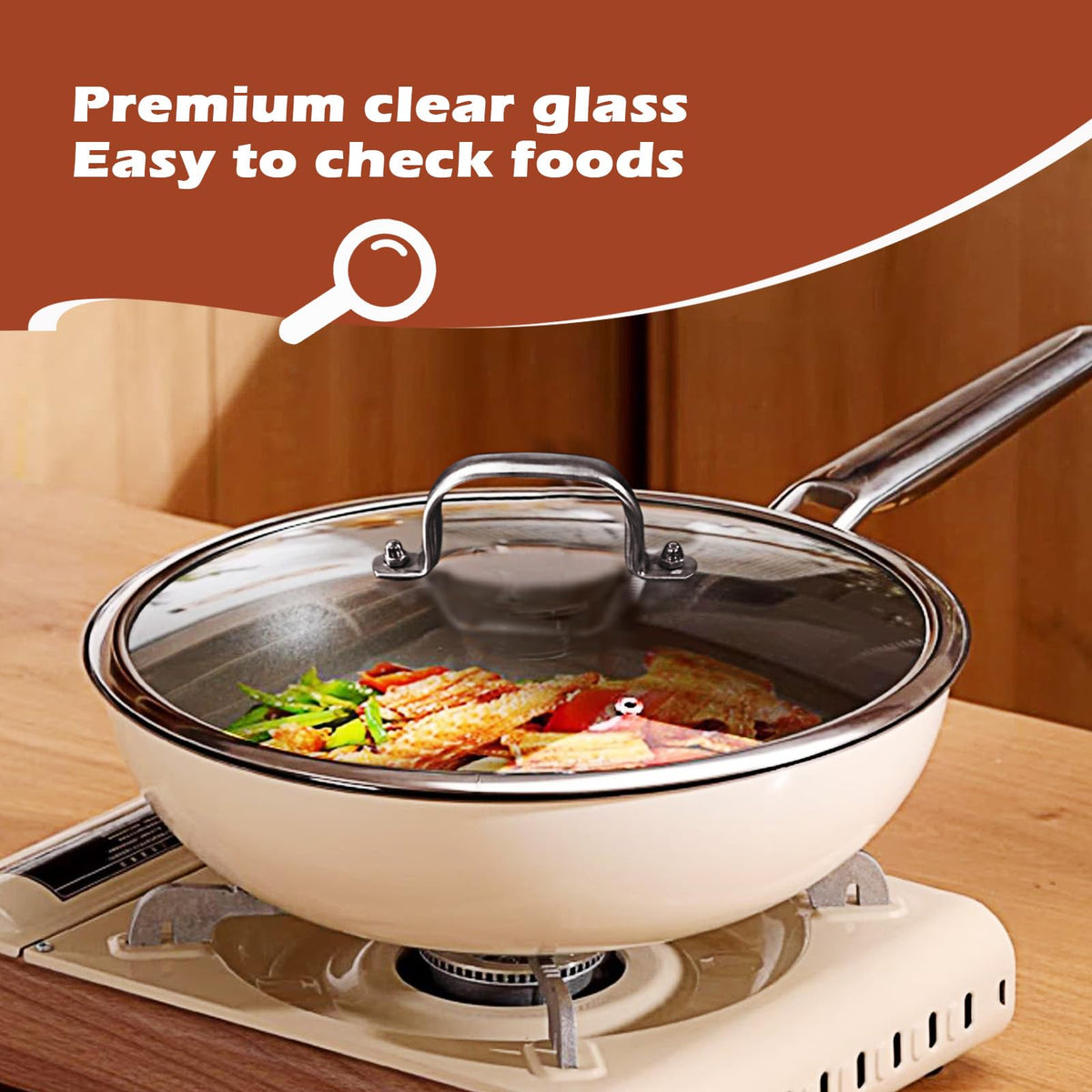 Stainless Steel Glass Lid for 12 Inch Pans and Pots Z873