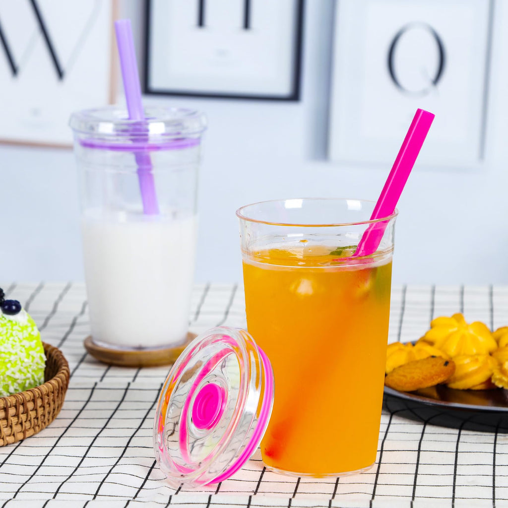 6 Pack 16Oz Acrylic Tumbler with Straw and Lid A538296