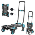 2-in-1 Folding Hand Truck, 330lb Dolly Cart with Wheels, Blue Z411