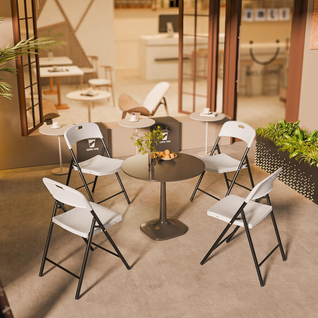 White Plastic Folding Chairs 10-Pack T625