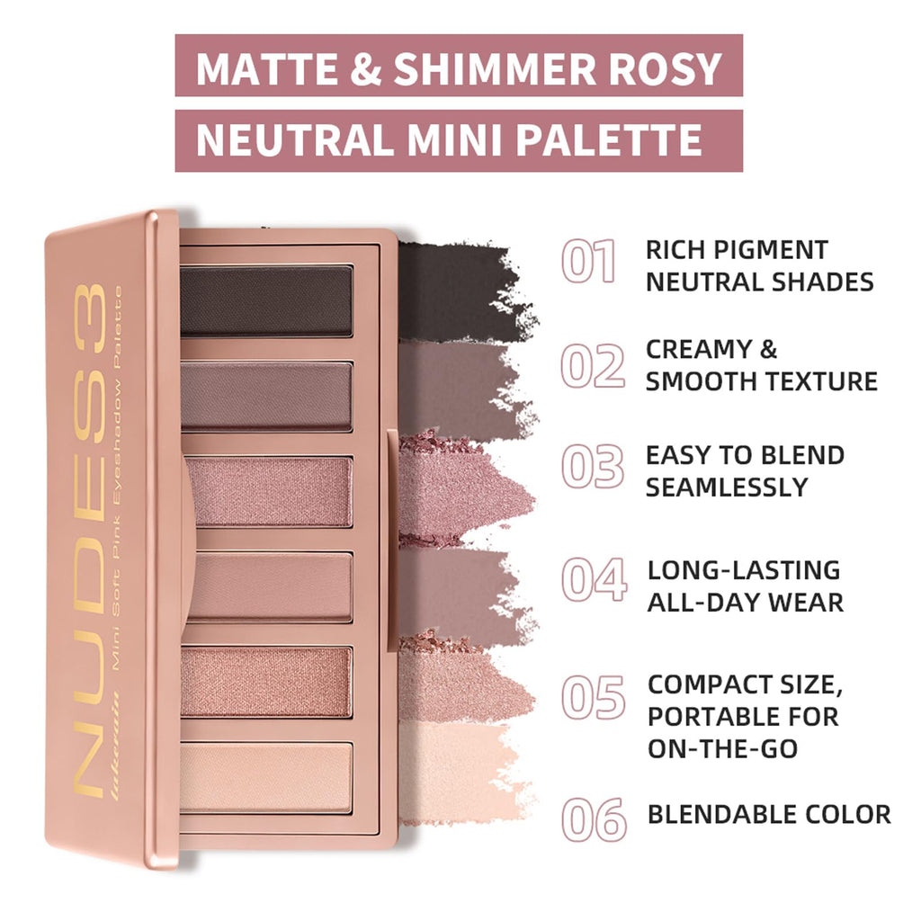 Mini 6 Color Matte & Shimmer Eyeshadow Palette H2917
