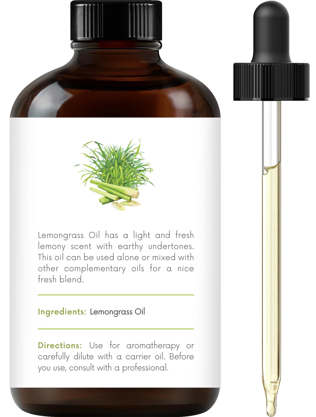 Lemongrass Peppermint Eucalyptus Lavender Essential Oil Set 4 Fl. Oz A985