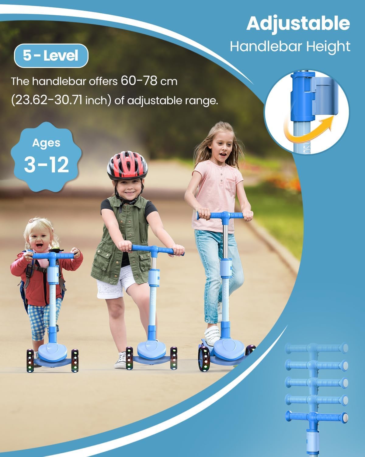 3 Wheel Foldable Kids Scooter with Seat B6657