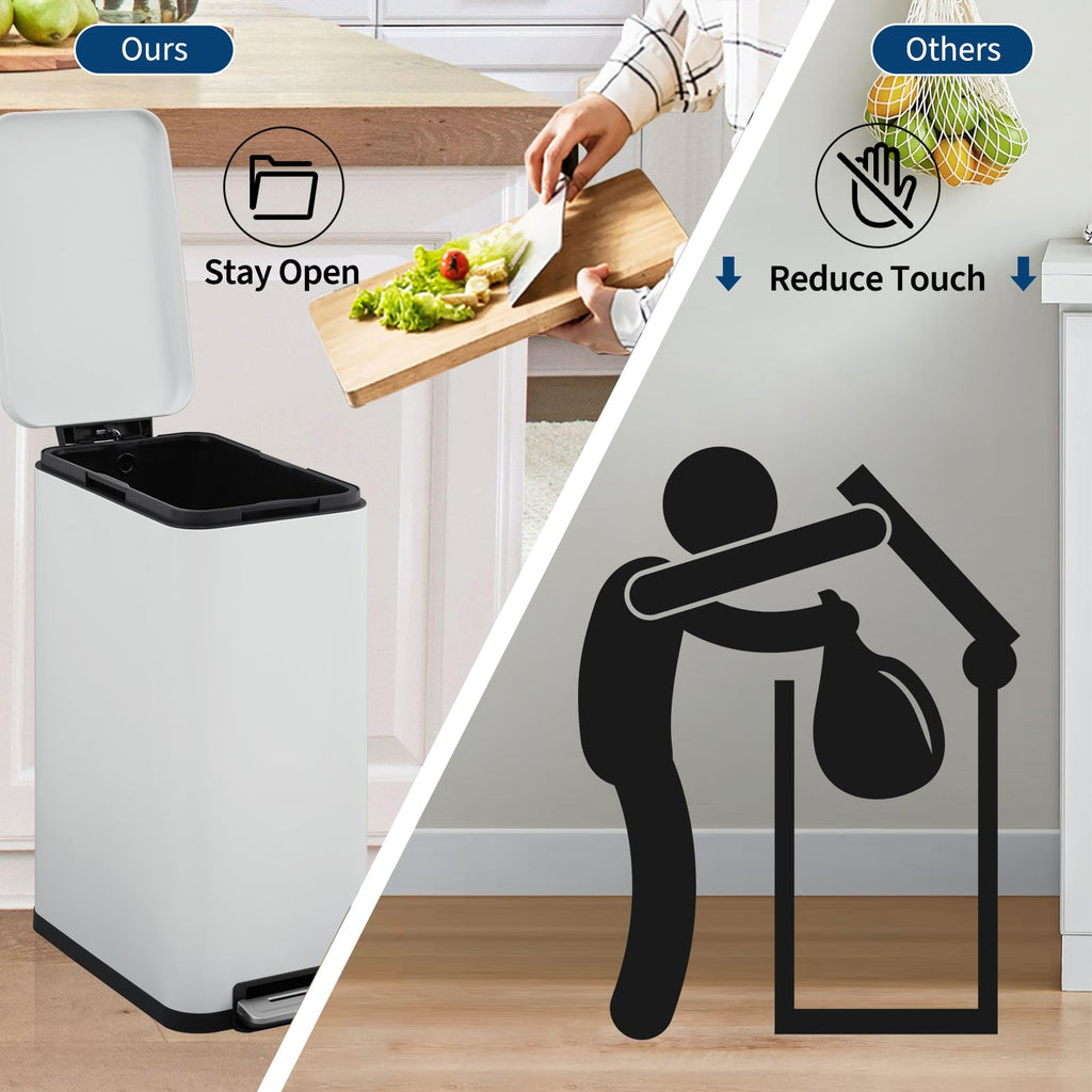 13.2 Gallon Slim Stainless Steel Trash Can U61936