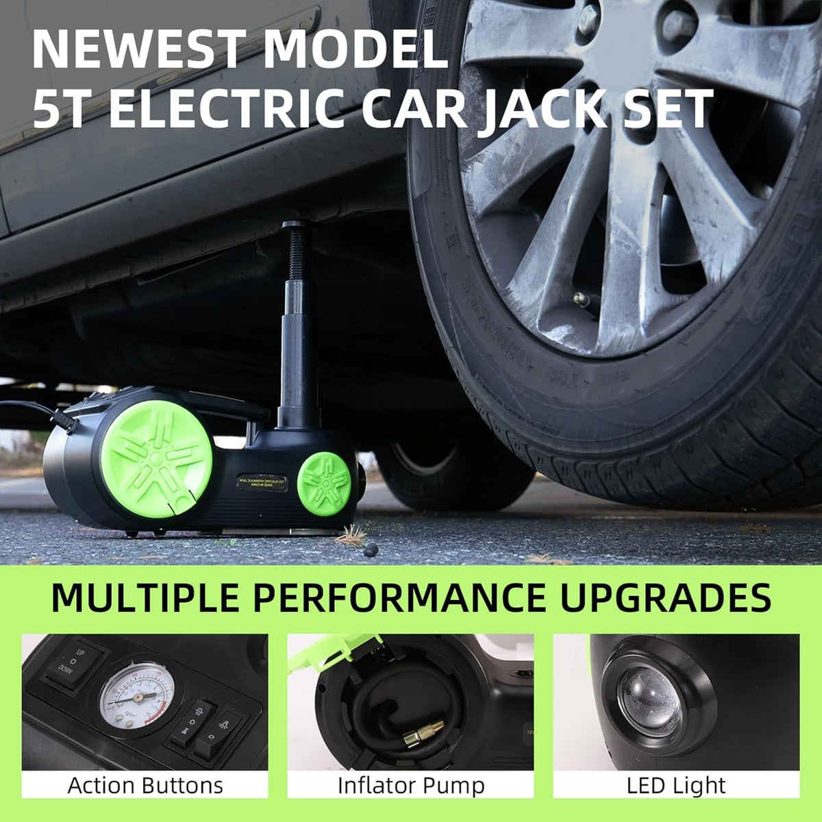 5 Ton Electric Car Jack 12V Portable Tire Changing Kit K91781
