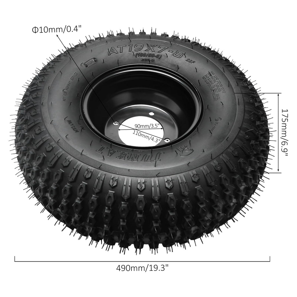4 Pack 19x7-8 Off-Road Tire & Wheel Combo Tubeless 4-Ply Y935