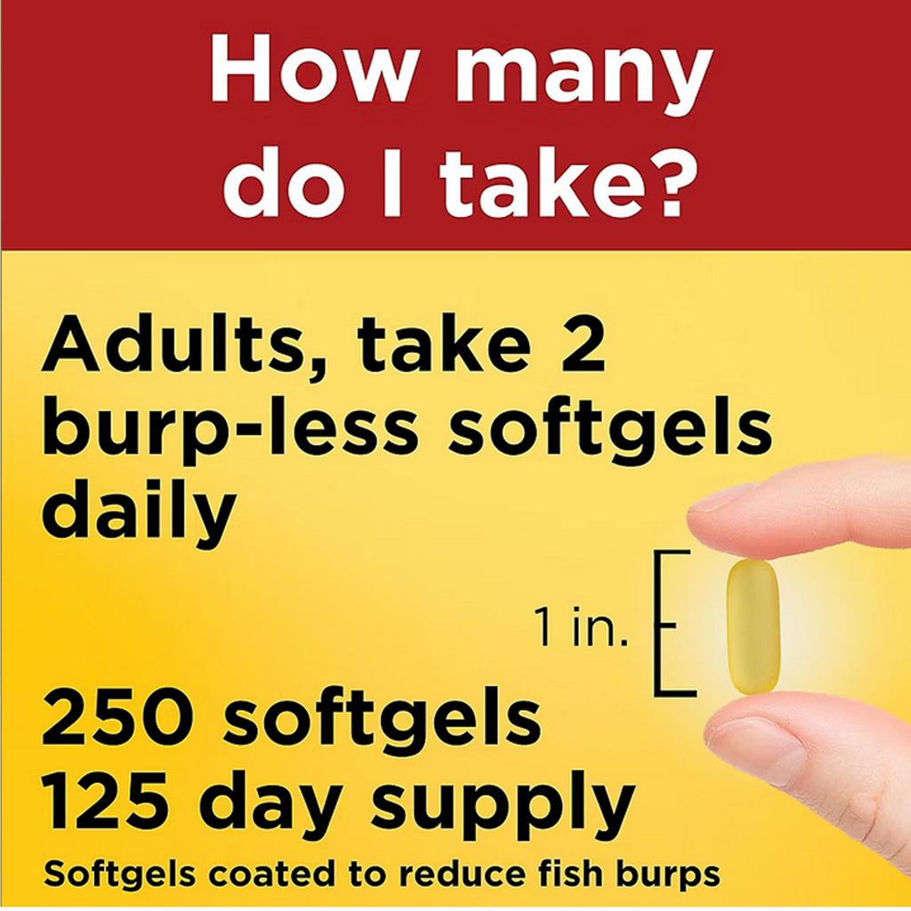 Fish Oil 1200 Mg 360 mg Omega-3 250 Liquid Softgels O914195