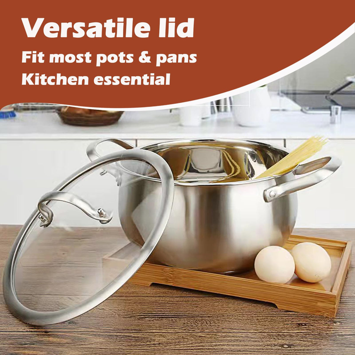 Stainless Steel Glass Lid for 12 Inch Pans and Pots Z873