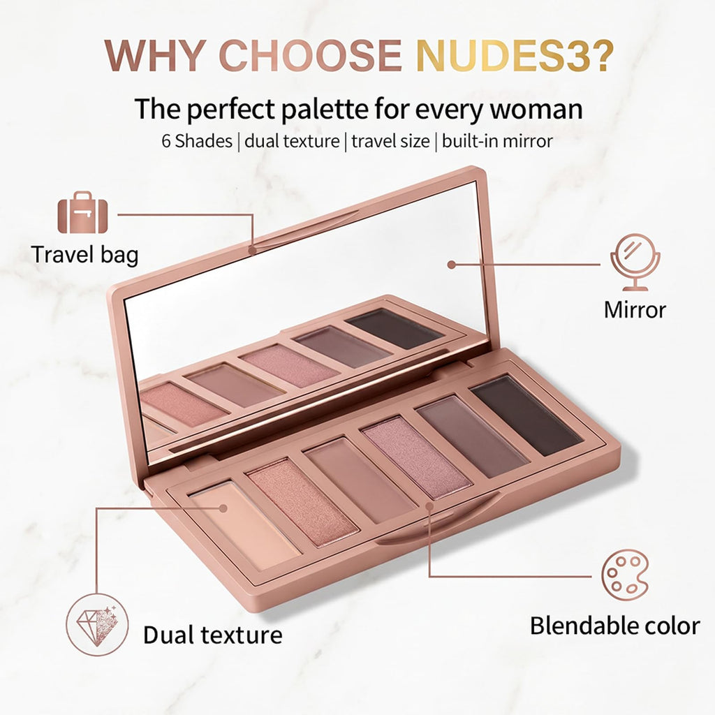 Mini 6 Color Matte & Shimmer Eyeshadow Palette H2917