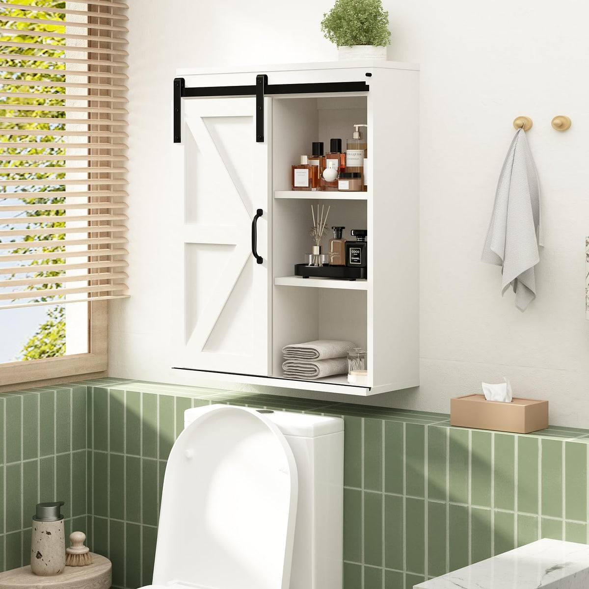Wall Cabinet with Sliding Barn Door U77165