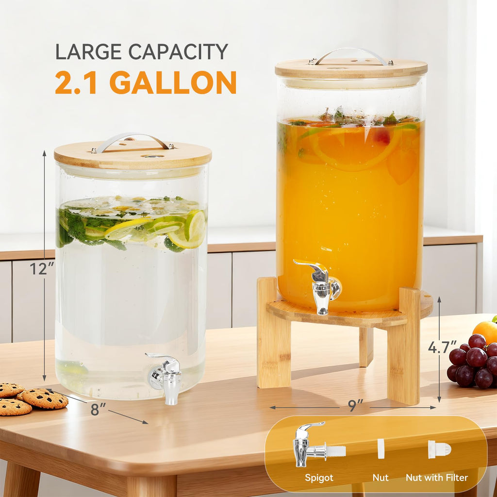 2.1 Gallon Drink Dispensers with Stand F128