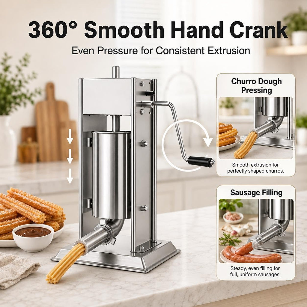Manual Churro Maker & Sausage Filler, Stainless Steel D75690