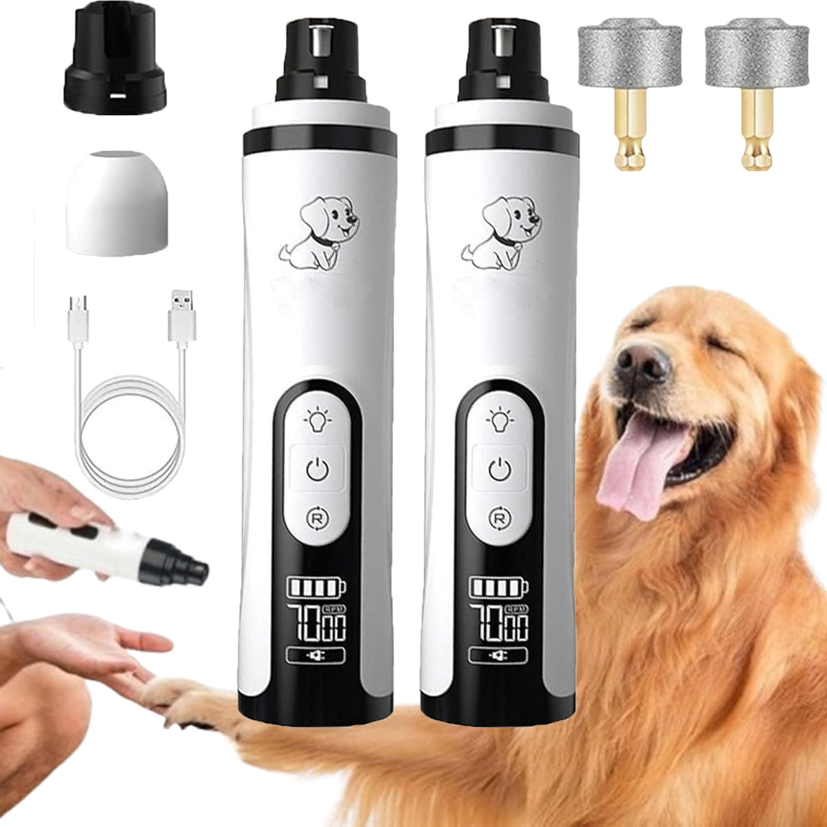 Silent Dog Nail Grinder with LED Light R9477
