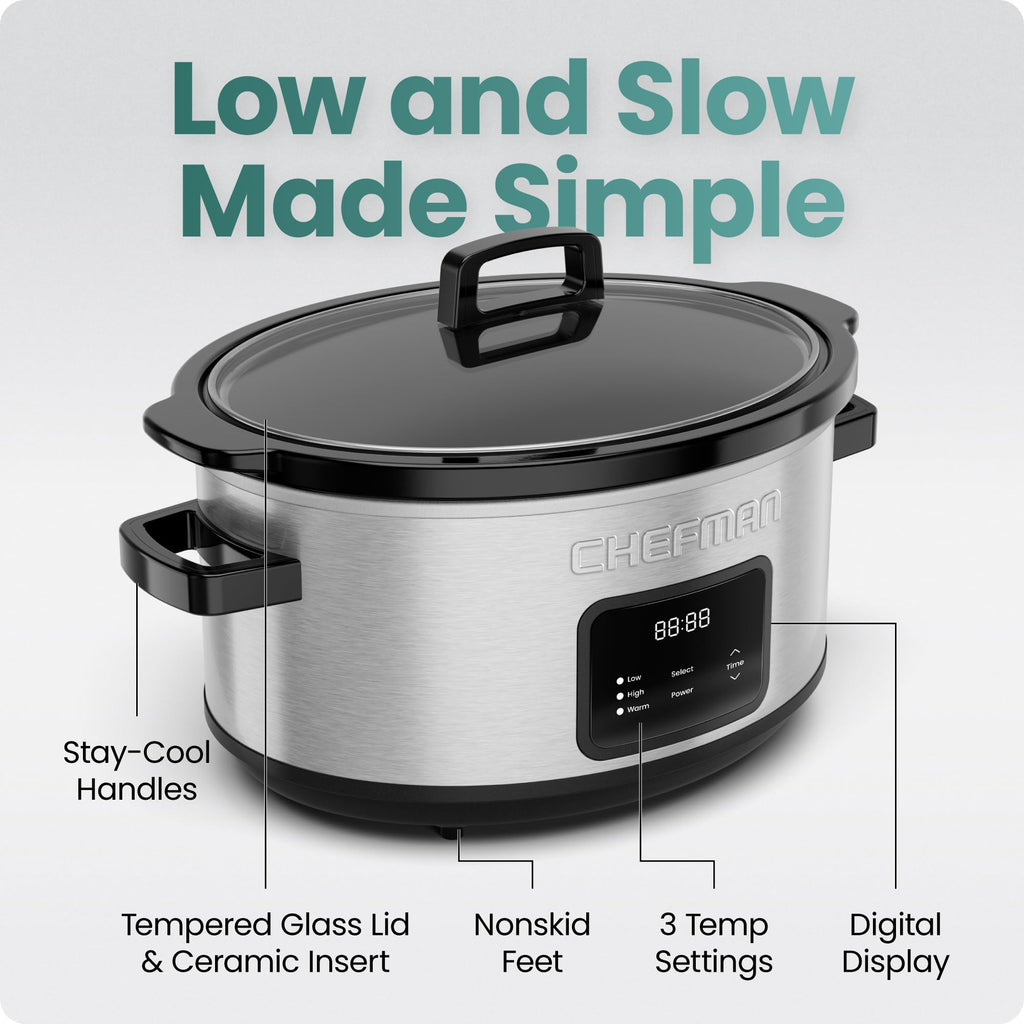 7 Quart Programmable Digital Slow Cooker with Ceramic Crock J175784