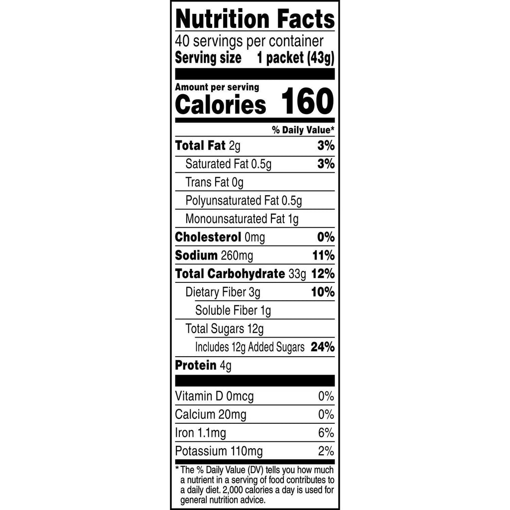 Maple & Brown Sugar Instant Oatmeal Cereal, 40 Count L979589