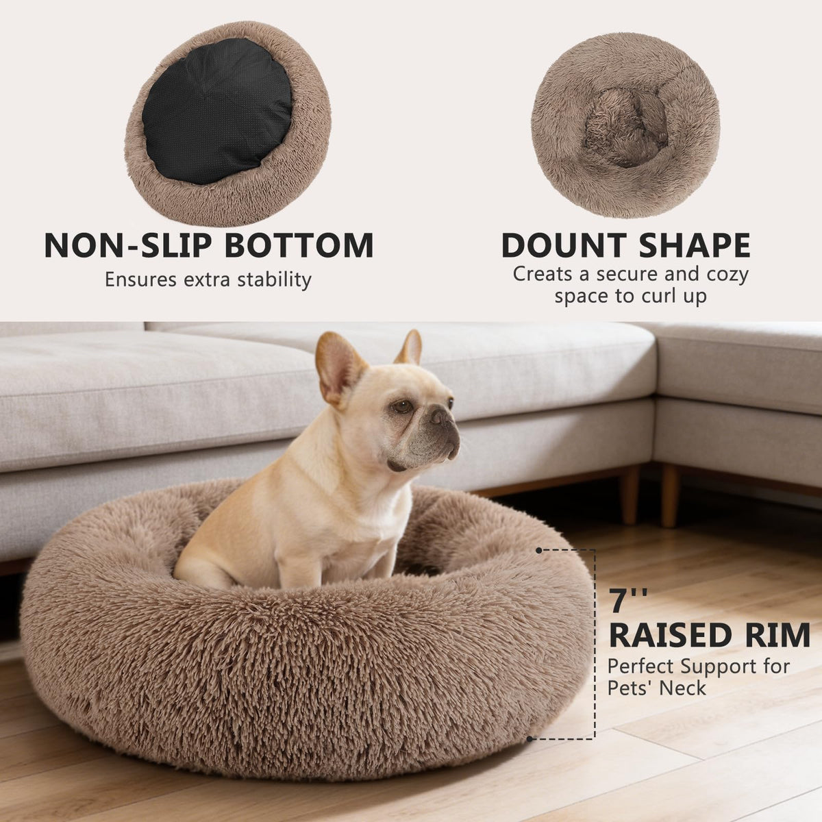 Round Washable Orthopedic Dog Bed V274