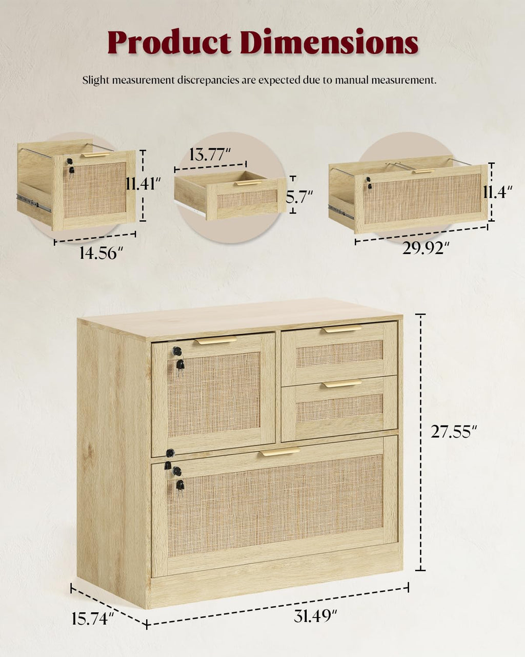4 Drawer File Cabinet with Lock A975794