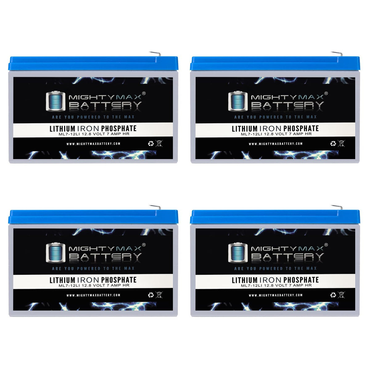 12V 7AH Lithium Replacement Battery 4 Pack Y798