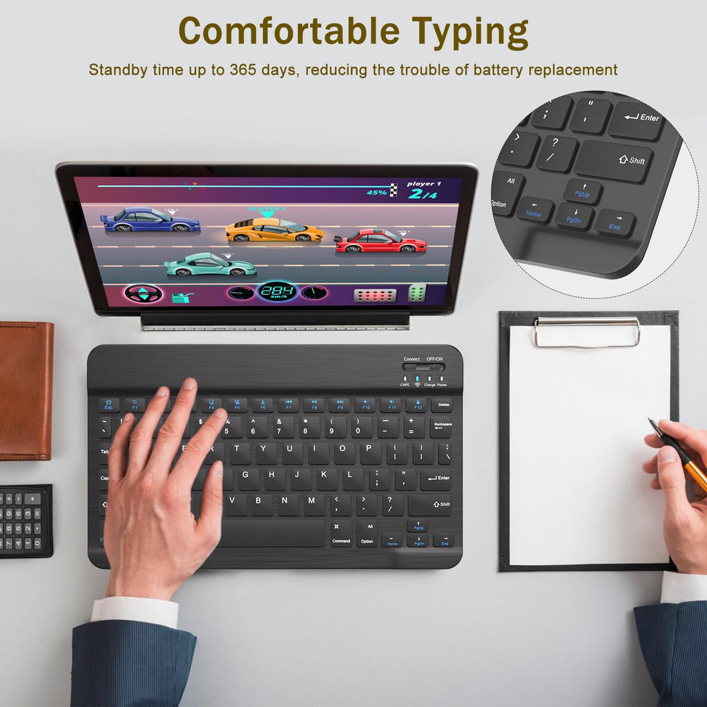 Black Rechargeable Bluetooth Keyboard and Mouse Combo Z674