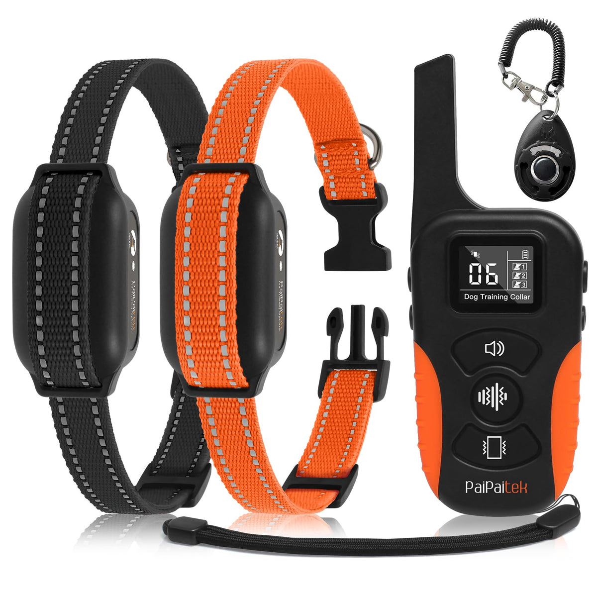 Vibration Collar with Controller for 2 Dogs, 3300ft Waterproof J3644