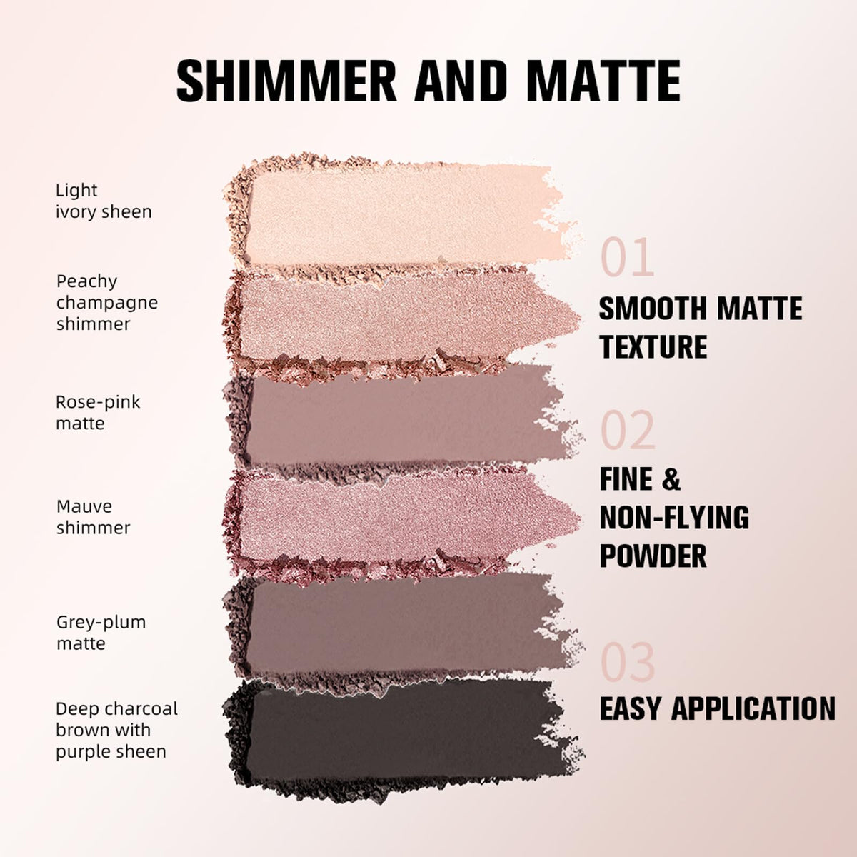 Mini 6 Color Matte & Shimmer Eyeshadow Palette H2917