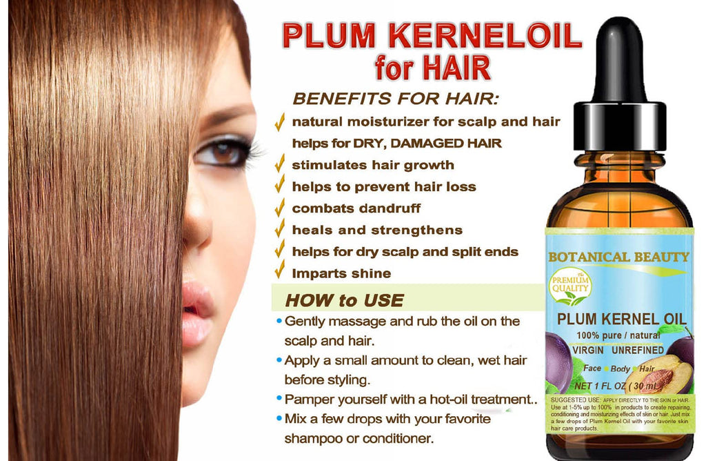 100% Pure Natural Virgin Unrefined Cold Pressed Plum Kernel Oil 1 oz S302